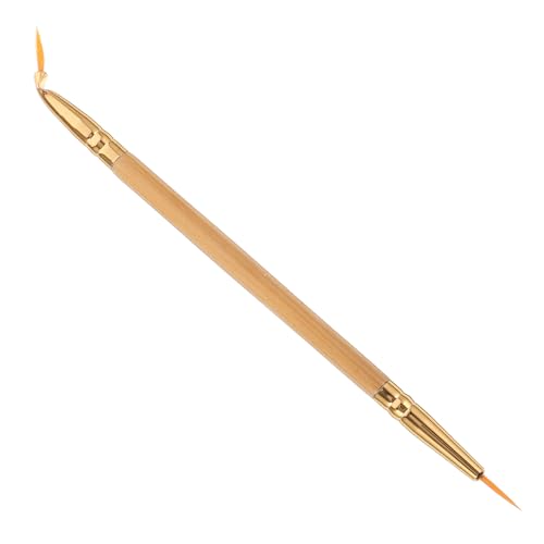 Healvian Doppelseitiger Eyeliner Pinsel mit Gebogenem und Geradem Ende Weiche Synthetische Borsten Ergonomischer Bambusgriff Präzise Linienzeichnung für Ober Unterlid Lang Kosmetik Make up von Healvian