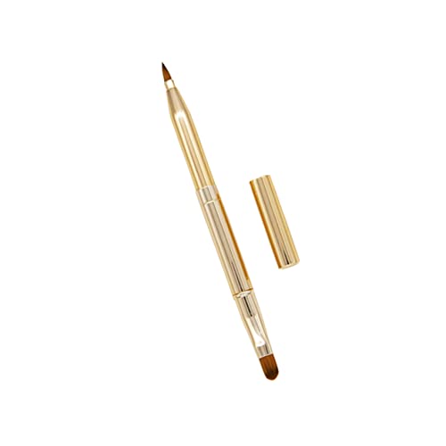 Healvian Doppelseitiger Lippenpinsel Einziehbar Kosmetik Make up Pinsel Für Frauen Kompakt Und Tragbar Für Lippenstift Und Concealer Goldfarben von Healvian