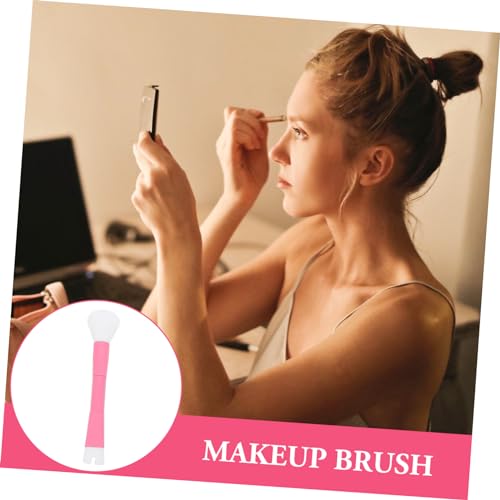 Healvian Doppelseitiger U Förmiger Highlighter und Puder Make Up Pinsel Weicher Vielseitiger Schminkpinsel für Gesicht Tragbares Beauty Tool für Frauen und Mädchen Rosa von Healvian