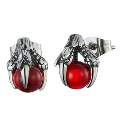 Healvian Drachenklaue Ohrstecker Edelstahl mit Glasperlen Schmuck für Damen Mädchen Modisches Accessoire Auffälliger Ohrschmuck für Alltag Party von Healvian