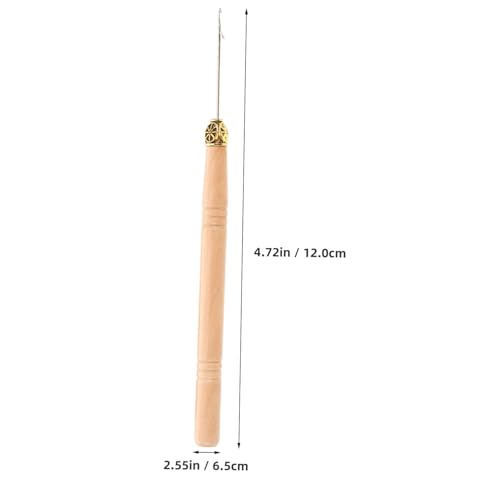 Healvian Dreadlock Häkelnadel und Zange Stabiles Glattes Haarwerkzeug für Perücken Komfortabler Griff Modischer Holzstab Geeignet für Individuelle Frisuren Haarverlängerung und von Healvian