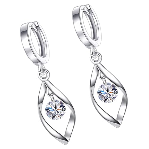 Healvian Drehbare Creolen Damen Ohrringe mit Funkelnden Zirkonia Leichte Lange Ohrhänger Minimalistischer Schmuck für Frauen und Mädchen Angenehm zu Tragen Geschenk von Healvian