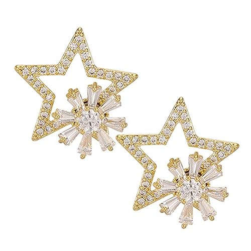 Healvian Drehbare Stern Ohrstecker Damen Alloy Allergiefrei Leicht Elegant Mädchen Ohrschmuck Modisch Vielseitig von Healvian
