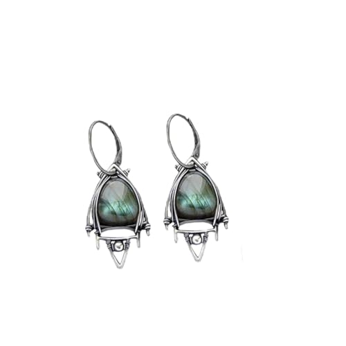 Healvian Dreieckige Labrador Ohrringe Retro Eardrop Damen Schmuck Kreatives Design Leicht Tragbar Modisch Attraktiv Geschenkidee für Frauen Alltag von Healvian
