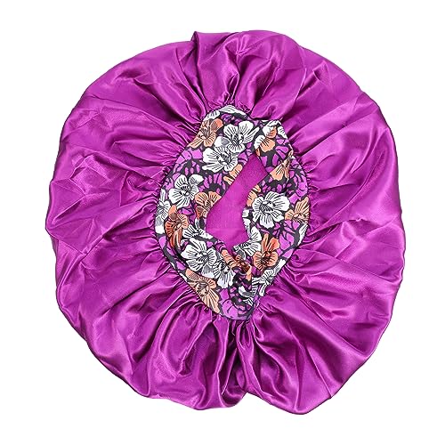 Healvian Duschhaube Aus Satin Duschhauben Kopftuch Für Damen Mädchen Hüte Wiederverwendbarer Badehut Seidige Haube Bettschutz Satin-turban Fräulein Polyester Böhmen Violett Handtuch Hut von Healvian