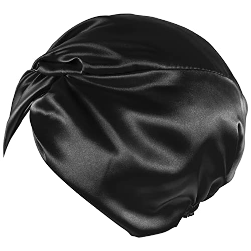 Healvian Duschhaube Satin-Turban für Damen Schlafmütze schutzkappen Haarkappe hüt Haarhaube aus Seide Damenhut Mütze aus Kunstseide geschmeidige Haube Popularität Nachtmütze Drehkappe Schal von Healvian