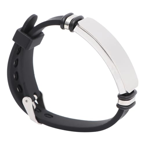 Healvian Edelstahl Armband mit Silikonband Gebogenes Handgelenkband in Silber Modisches Langlebiges Herren Damen wrist Jewelry Geeignet für Alltag und Besondere Anlässe von Healvian
