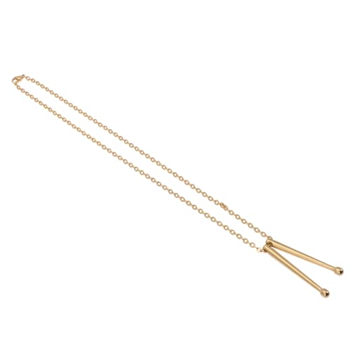 Healvian Edelstahl Drumstick Halskette Goldfarben Langlebiges Titanstahl Anhänger Schmuck für Damen und Herren Kette Modisches Accessoire für Alltag und Geschenk von Healvian