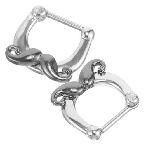 Healvian Edelstahl Septum Ring für Damen Einzigartiges Bartdesign Allergiefrei Vielseitiges Body Piercing Schmuck Modisches Nasenpiercing Langlebig und Hautfreundlich von Healvian