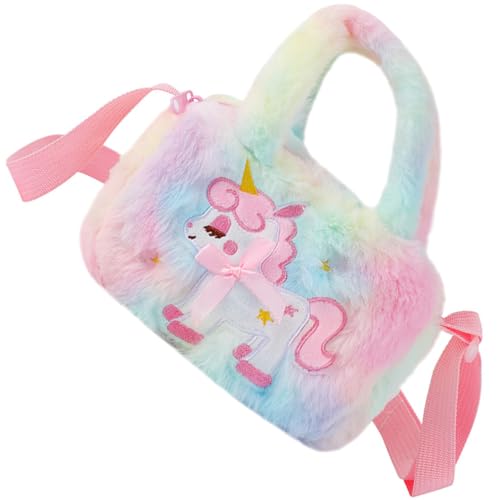 Healvian Einhorn Plüschhandtasche für Mädchen Cartoon Umhängetasche Süßer Reise Kosmetik Organizer Verstellbar für Verschiedene Anlässe Healvian Einhorn Plüschhandtasche für Mädchen Cartoon Umhängetasche Süßer Reise Kosmetik Organizer Verstellbar für Verschiedene Anlässe von Healvian