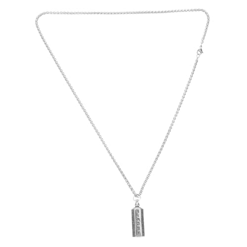 Healvian Einstellbare Amulett Halskette mit Leerer Flasche und Sechs Wort Spruch Kupfer Plattiert Langlebiger Herren Anhänger mit Kette Modisches Accessoire für Alltag und Party von Healvian