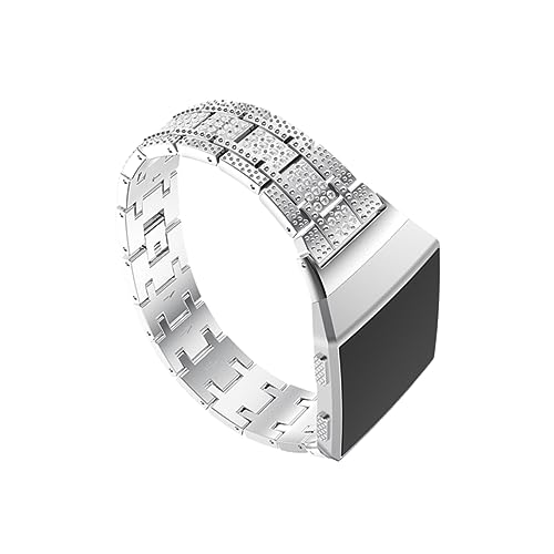 Healvian Einstellbares Armband mit Funkelnden Strasssteinen Ersatzarmband für Smartwatch Elegantes Uhrenarmband für Herren und Damen Silber von Healvian