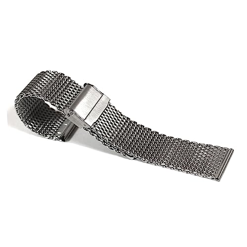 Healvian Einstellbares Mesh Uhrenarmband Silber Ultraleicht Verstellbare Herren Damen Ersatzarmband Uhr von Healvian