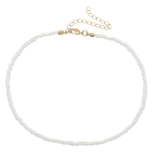 Healvian Einzelne Damen Halskette Weißer Bunter Perlen Boho Schmuck Modisch Vielseitig für Strand Party Urlaub Mädchen Healvian Einzelne Damen Halskette Weißer Bunter Perlen Boho Schmuck Modisch Vielseitig für Strand Party Urlaub Mädchen von Healvian
