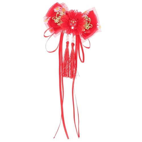 Healvian Chinesischen Stil Haar Zubehör Rot Quaste Haarspange Mädchen Elegante Haar Clip Neue Jahr Festliche von Healvian