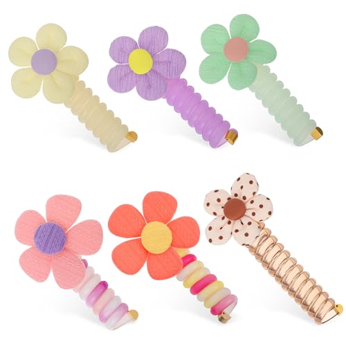Healvian 6stücke Blumen Haargummis Mädchen Elastische Haarbänder Haarschmuck Winzige Haargummis Süße Pferdeschwanzhalter Haar-accessoires von Healvian