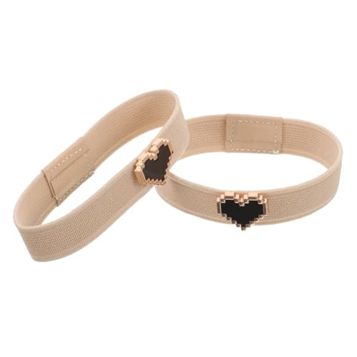 Healvian Elastische Herzperlen Schuhriemen für Flache Schuhe Dekorative Rutsch Bänder für Mädchen Hautfarbene Flexible Fixierung gegen Lose Schuhe Eleganter Halter für Sicheren Halt von Healvian