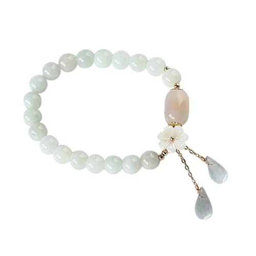 Healvian Elastisches Jadearmband Damen Edelstein Schmuck Naturstein Armband Elegant Charmöses Armschmuck für Frauen und Männer von Healvian