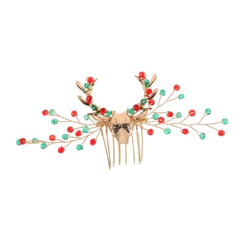 Healvian Rhinestone Haarspange Für Frauen Weihnachtsfrisur Dekoration Festliche Haarschmuck Für Partys Geburtstage Und Cosplay Stilvoller Haarkamm Mit Geweih-design von Healvian