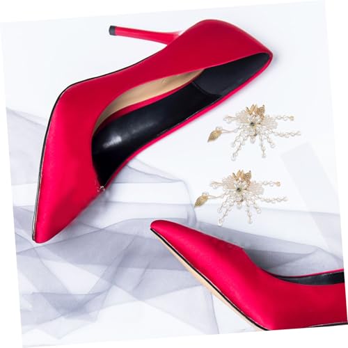 Healvian Elegante Brautschuh Clips mit Abnehmbaren Blumenverzierungen Strass Schmuck Schuhschnallen für High Heels Modische DIY Schuh Accessoires für Hochzeit und Besondere Anlässe von Healvian