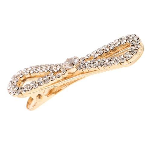 Healvian Elegante Haarklammer mit Funkelnden Strasssteinen Schleifen design Modische Haarschmuck für Damen und Mädchen Vielseitig Einsetzbar für Frisuren und Anlässe Goldfarbene von Healvian