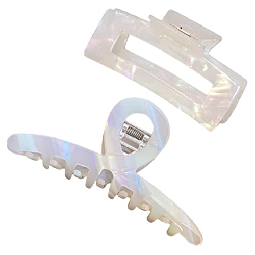 Healvian 2stücke Jumbo Haarspangen Für Frauen Rechteckige Und Geometrische Haarklammern Für Dickes Feines Lockiges Oder Glattes Haar Für Make-up Kochen Und Tägliche Stylings von Healvian