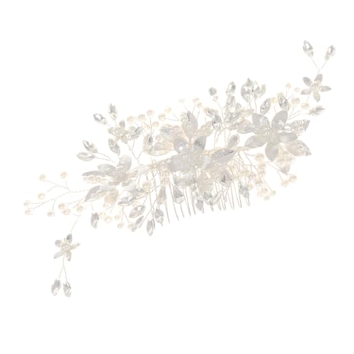 Healvian Eleganter Braut Haarkamm mit Perlen und Funkelnden Strasssteinen Handgefertigtes Hochzeits Haaraccessoire Seitlicher Haarkamm für Frauen Festlicher Schmuck für Braut und Besondere von Healvian