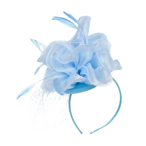 Healvian Eleganter Fascinator Hut Damen Haarschmuck mit Netz Federn und Blüten Leichter Cocktail Haarreif für Hochzeiten Teepartys und Festliche Anlässe Komfortabel und Vielseitig Tragbar von Healvian