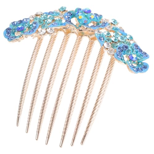 Healvian Eleganter Haarkamm mit Blumen Design und Funkelnden Strasssteinen Sicherer durch Einzigartiges Zahn Design Dekoratives Haar Accessoire für Damen für Hochzeit und Festliche Anlässe von Healvian