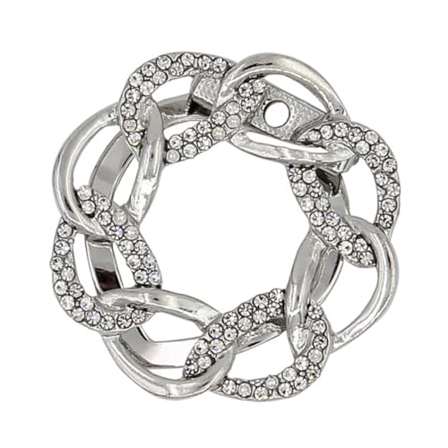 Healvian Eleganter Schalring Silber für Damen Glatte Oberfläche Kratzer Modischer Shirt Clip und Schal Buckle Vielseitiger Schmuck zur Stilvollen Befestigung von Oversize Shirts und Dicken von Healvian