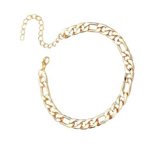 Healvian Elegantes Damen Fußkettchen in Gold Modische Punk Stil Metall Fußkette Stilvolle Geometrische Ketten für Frauen Individuelles Sommer Schmuck Accessoire Leicht zu Tragen und von Healvian