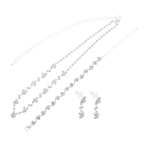 Healvian Elegantes Schmuckset Halskette Ohrringe Armband Leichtes Minimalistisches Design Vielseitig für Hochzeit Brautjungfern Abendkleider Partys von Healvian