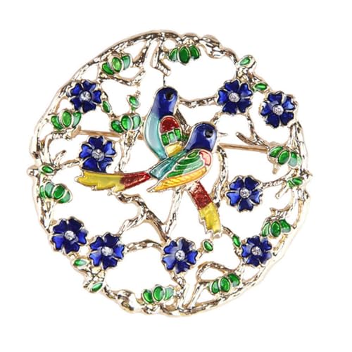 Healvian Emaille Brosche Tiermotiv Vogel Wreath Anstecknadel Schmuck Kleidung Accessoire Damen für Pullover Mantel Rock Taschen Dekoration von Healvian