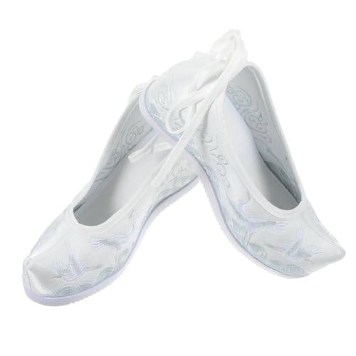 Healvian Schuhe Im Ethno-Stil Aus Weichem Material Bequeme Hausschuhe Mit Stickerei Für Frauen Weiß Leicht Und Modisch von Healvian