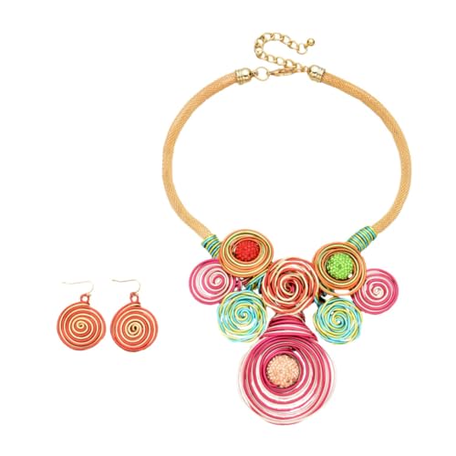 Healvian Ethnische Halskette und Ohrringe Set Bunt Afrikanischer Stil Modeschmuck Damen Schmuckset für Party Alltag Strand Festliche Anlässe Healvian Ethnische Halskette und Ohrringe Set Bunt Afrikanischer Stil Modeschmuck Damen Schmuckset für Party Alltag Strand Festliche Anlässe von Healvian