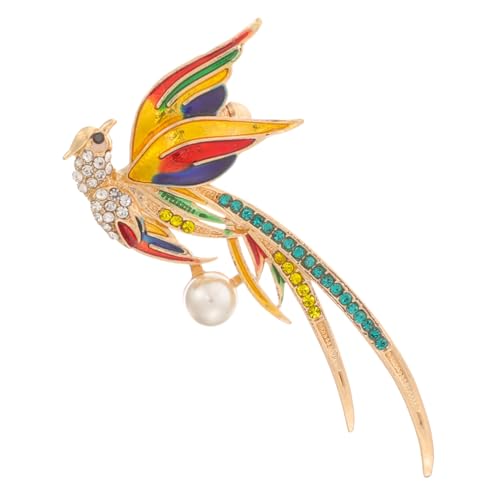 Healvian Ethnische Pfau Brosche mit Strass und Perlen Dekorativer Anstecker für Damenkleidung Sweater Tasche Einzigartiges Design Langlebig Modisches Accessoire für Hochzeit und Party von Healvian