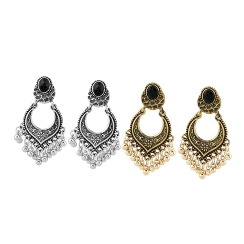 Healvian Ethnische Stil Ohrhänger mit Geschnitzten Perlen und Quasten Silberfarben Modische Damen Ohrringe Kreative Retro ohrringe für Alltag zu Geburtstag und Feiertagen von Healvian