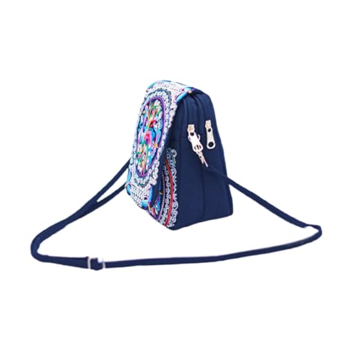 Healvian Ethnische Umhängetasche mit Doppelklappe und Stickerei Mini Handy Geldbörse Leichte vielseitige Schultertasche Modisch und Langlebig für Alltag Reisen Shopping und Dating von Healvian