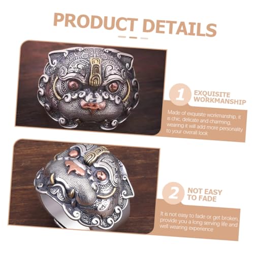 Healvian Ethnischer Pi Yao Kupferring Schmuck Vintage Retro Glücksbringer Reichtum Amulettring für Damen und Herren Langlebig Modisch von Healvian