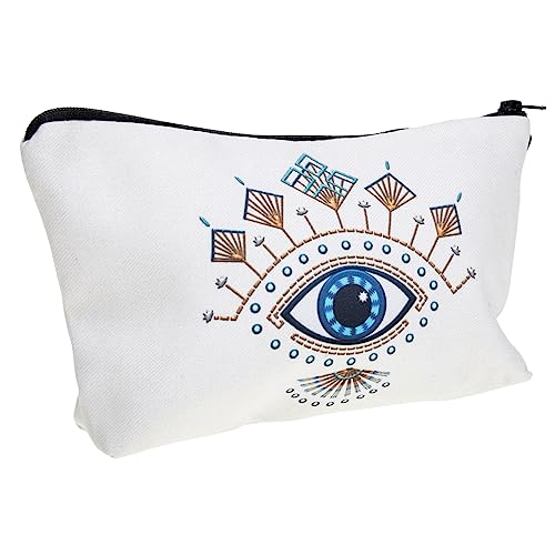 Healvian Evil Eye Kosmetiktasche Handtasche Tragbare Schminktasche Leichtgewichtiges Reise Kulturbeutel für Frauen Kompakt und Atmungsaktiv für Outdoor und Geschäftsreisen von Healvian