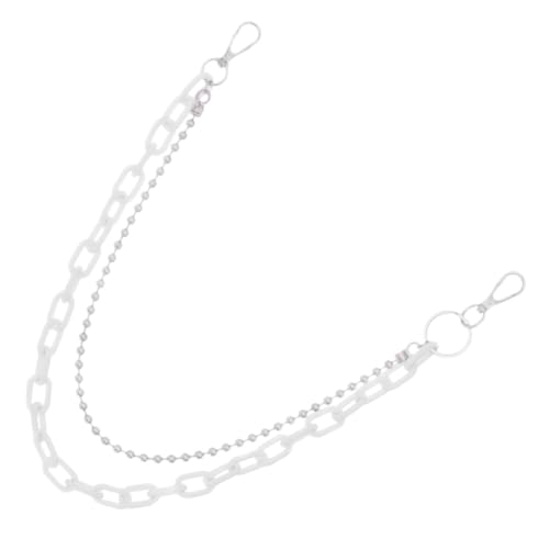 Healvian Exaggerative Hip Hop Waist Chain mit Runden Perlen Geometrisches Design Leichte und Eisenlegierung Langlebige Körperkette für Erwachsene Weiß Modisches Accessoire für Frauen und von Healvian