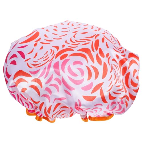 Healvian Extra Große Satin Duschhaube für Frauen Doppellagig Wasserabweisend Elastische Badekappe für Langes Haar Rutschfest Wiederverwendbar Modisches Design für Duschen und Haarschutz von Healvian