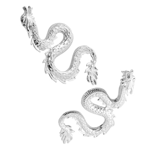 Healvian Extravaganter Chinese Style Dragon Ohrstecker Dangle Ohrschmuck Silber Modische Statement Ohrringe für Frauen Teenager Alltag und Besondere Anlässe von Healvian