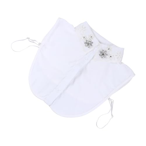 Healvian Falscher Blusenkragen Damen Weißer Chiffon Fake Shirt Collar Modischer Abnehmbarer Krageneinsatz für Blusen Pullover und Kleider Einfach Kombinierbares Accessoire für Eleganten von Healvian