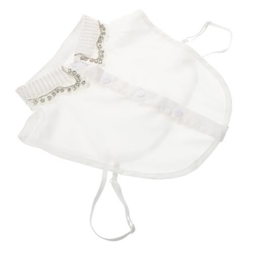 Healvian Falscher Kragen Aus Polyester Für Blusen Hemden Outfits Abnehmbarer Halbkragen Mit Strasssteinen Geeignet Für Frühling Herbst Und Winter von Healvian