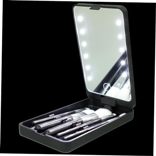 Healvian Falsches Wimpernhalter Fall Organizer Box mit LED Licht und Spiegel Tragbares Kosmetikset für Wimpernaufbewahrung für Reisen und Schönheitssalons von Healvian