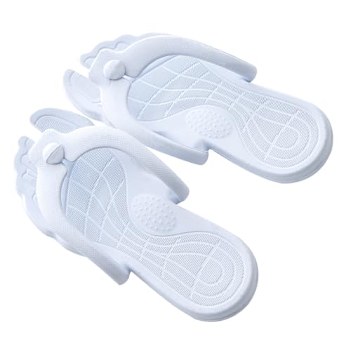 Healvian Faltbare Reise Badeschuhe Damen Herren Rutschfeste Atmungsaktive Beach Flip Flops Leichte Bequeme Sandalen für Schwimmen Strand und Dusche Himmelblau von Healvian
