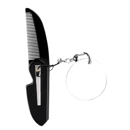 Healvian Kompakter Faltkamm Für Männer Tragbarer Taschenkamm Mit Schlüsselanhänger Und Integriertem Spiegel Zusammenklappbar Für Reisen Und Unterwegs Stabil Und Leicht Zum Stylen Von Haar u von Healvian