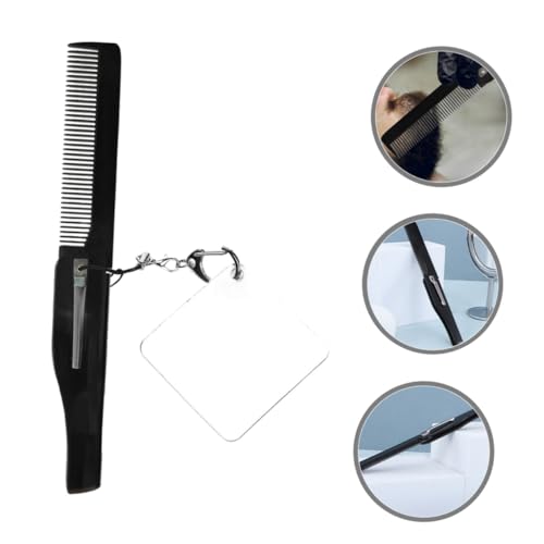 Healvian Faltbarer Taschenkamm mit Schlüsselanhänger und Quadratischem Spiegel Kompakter Robuster Bartkamm aus Langlebigem Material Leicht und Platzsparend für Herren Unterwegs von Healvian