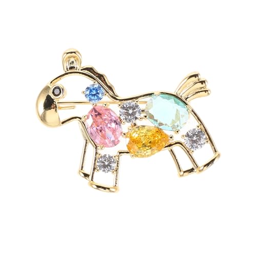 Healvian Farbige Kristallbrosche Pferdebrosche Western Pferdebrosche Jackenbrosche Schal Anstecknadel Weihnachtsbrosche Pferde Anstecknadel Statement Brosche von Healvian